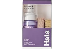 Jason Markk Kit de cuidado de sombreros, limpiador de sombreros listo para usar, cepillo de limpieza premium, limpia eficazmente sombreros, seguro en todos los materiales, específicamente formulado