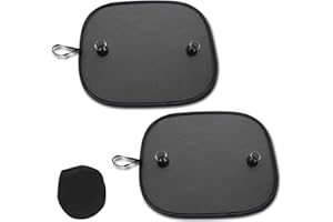 ECLOVANE 2 Pcs Car Window Shades for Baby – Reusable Sun Protection Shades for Rear Windows, Foldable Mesh Sunshade with Suction Cups & Storage Bag