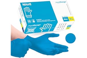 Farla Medical MediRange Nitrile Gloves XL - Blue Resistant Disposable Gloves - Powder-Free - Latex Free and Protein Free - Medical - Food Safe - Multi-Purpose Nitrile Gloves - Pack of 100