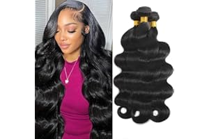 FASHION VILA Body Wave Hair 3 Bundles Brazilian Remy Virgin Human Hair Weave Bundles 12A 100% Unprocessed Body Wave Human Hair Extensions Natural Color 14 16 18