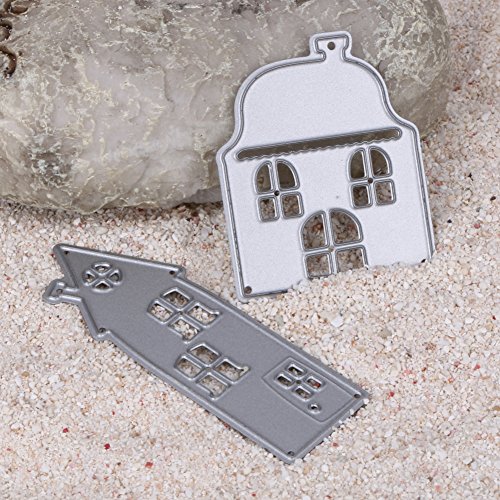 Amazingdeal365 niedliche 2 Haus Metall Form Schablonen Schneiden DIY Dekor Sammelalbum Karten Buchzeichen Lesezeichen als Geschenk für Freunde Geburtstag Kinder,Kindergarten Hobby Schule Handarbeit Unterricht usw. Ein tolles Geschenk! - 3
