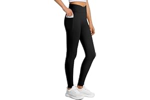JOCMIC Girls Cross High Waist Leggings for Yoga Dance Gym Pants with Pocket