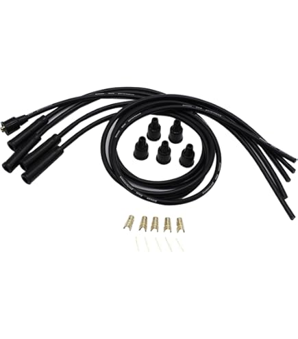 Jeu De Câbles D'allumage Silicone 8mm Pour 6 Cylindres - Fils HT Haute Performance, Longueur 1m