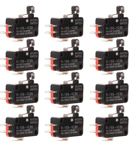 10 Micro-interrupteurs SPDT Avec Bras De Levier - 220V 5A - 3 Broches - Pour électronique, Automatisation, Prototypes