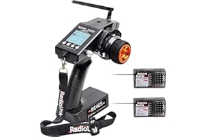 ATA HOBBY Radiolink RC4GS V3 (V2 Upgrade) 5 Kanal RC Funksender und 2 teiliger R6FG Empfänger mit Gyro 2,4 GHz 400M Fernbedienungsset für Auto/Boot/Crawler/Panzer/Drifting/Buggy mit Trageband