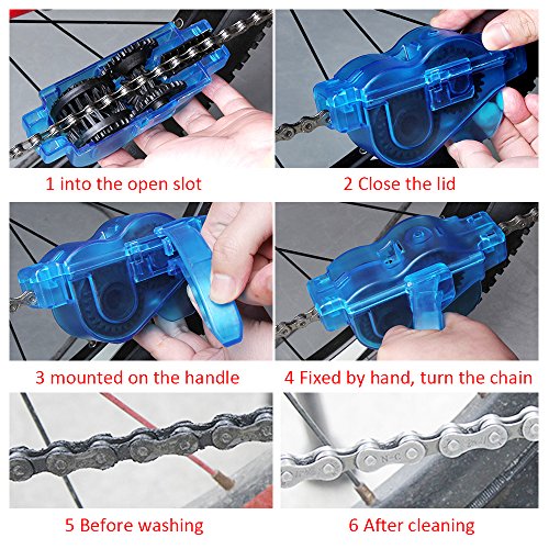 Mture Fahrrad Kettenreinigungsgerät Cycling Bike Bicycle Chain Cleaner – Blau - 4