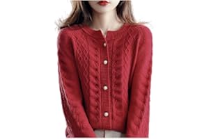 Veraing Kardigan damski kaszmirowy kardigan wiosna nowy duży rozmiar Twist płaszcz wysokiej klasy kaszmirowy sweter koszula luźna damska kurtka gruby top-diament czerwony, M, Czerwony
