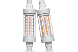 Lamptobe Lampadine LED 10W 78mm R7S, Dimmerabile Bianco Caldo 3000K LED Lineare Equivalente Lampadina Alogena J78 R7s Proiettore a Doppia Estremità Nessun Sfarfallio, AC 220V-240V(2-Pezzi)