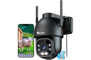ctronics 3G/4G LTE Telecamera con Sim Esterno, 360° PTZ IP Videocamera Sorveglianza, Visione Notturna a Colori 30M, Rilevamento Umano, Tracciamento Automatico, Audio Bidirezionale, Locale/Cloud, IP66