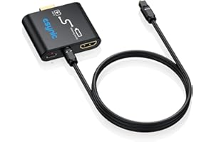 eSynic HDMI zu HDMI Audio Extractor 4K Optisch Splitter Adapter mit 3.5mm Optischer Audioausgang für Fire TV Stick Spezieller Fernsehkonverter 5.1 DTS Soundbar Konverter Kein Cinch/eARC Plug & Play