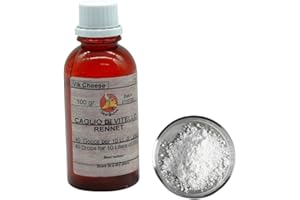 ALCOFERMBREW Caglio Liquido 100ml + Cloruro di Calcio Gratis - Caglio Liquido, Culture Formaggio, Mela Renetta, Rennet, Caglio per Formaggio, Ricot