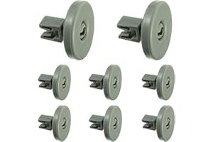 BOJACK Ruedas de Lavavajillas Universales para la Mayoría de Lavavajillas Estándar Ruedas de Cesta Inferior Repuestos Compatibles con AEG, Favorit, Privileg, Zanussi, Juno (Paquete de 8)