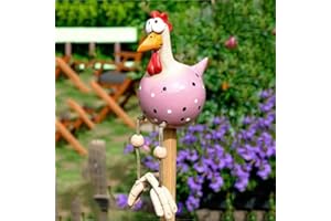 OKESYO Keramik Huhn Gartendeko Harz Gartenstecker Tierfigur Huhn Gartenstecker Handarbeit Keramikfigur Gartendeko Terrasse Wetterfest Huhn Gartenstecker Figur