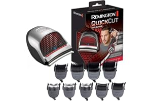 Remington Tondeuse Cheveux [DIY] QuickCut (Utilisation Facile & Rapide, Ergonomique, Secteur/Sans fil-Batterie Lithium,Charge rapide, Wet&Dry, 9 Sabots 1,5-15mm, Lame acier Incurvée) Tondeuse HC4250