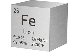 PFCKE Iron Cube Metal Density Cubes Pure Metal High Density Element Cube for Element Collections Lab Experiment Periodic Table Collection DIY Teacher Science Creative Gift（Iron，1 Inch）