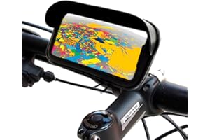 Sovica Support Smartphone Velo Moto Coque Protection Visiere Anti-eblouissement valable pour Smartphones jusqu'a 7" attelage de securite Fixation de Guidon incassable