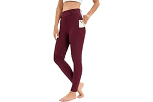 HAVIDETO Reitleggings Damen Vollbesatz mit Handytasche, High Waist Reithose Damen Mädchen Stretch mit Gürtelschlaufen