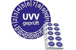 SCHILDERKRÖTEN 100 x UVV Prüfplaketten/Sicherheitsplaketten 30 mm Durchmesser mit untersch. Beschriftungen (2023)