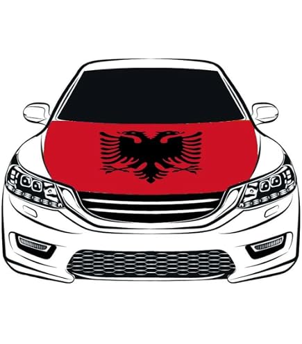 3S Motorline – Adesivo In Vinile Con Bandiera Dell'Albania A Doppia Testa, 2 Pezzi, 10,2 X 9,9 Cm, Per Auto E Superfici, Rosso