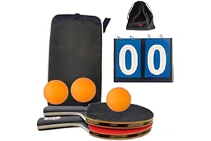 GZCOMMODITIES Ping Pong Set con Red portátil, 2 Raquetas de Tenis de Mesa, 3 Pelotas, 1 Marcador, 1 Mochila para el Transporte