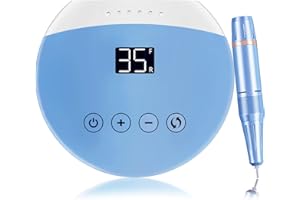 ENGERWALL Fresa per Unghie Professionale, Lima per Unghie Elettrica con Pulsanti a Sfioramento e Display Digitale LED HD, Velocità Regolabile 35000 RPM, per unghie acriliche gel e Pedicure (blu)