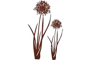 UNUS Agapantus Lot de 2 piquets de jardin aspect rouille pour jardin, terrasse, balcon, pot de fleurs