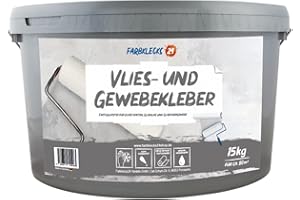 Farbklecks24 Vlies- und Gewebekleber 15kg verarbeitungsfertiger Tapetenkleister, Dispersionskleber, Vlieskleber
