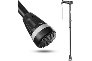 HEALTHBAZAAR Alle Gelände Gehstock für Männer und Frauen, Leicht, Faltbar, Verstellbar, Stoßdämpfung, Zusammenklappbarer Gehstock für Senioren und Erwachsene