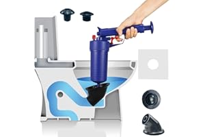 XMPEKO Drain Unblocker, High Pressure Toilet Plunger Sewer Dredge Cleaning Tool, Toilet Sink Plunger with 4 Suckers for Kitchen Bathtub Shower Sink Plunger