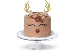 3 LITTLE DESSERTS Reindeer Antlers Cake Topper Eyes Nose Horns, Christmas Birthday Cake Decoration Glitter Gold Red Silver