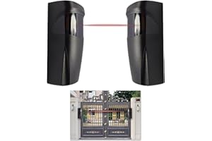 DEWFIGS ㅤ Gate Photocell Sensor, Pair of Universal Infrared Photocells for Outdoor Gates, 12V/24V AC/DC, 180° Adjustable, for Garage Doors, Automatic Gates, IP55 Rated, Long Detection Range, Easy Installation