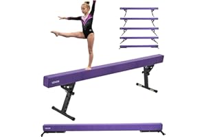 VEVOR Viga balane Ajustable para niños, Haz de Gimnasia de 8 pies, Vigas de Piso Alto y bajo de 5 Alturas Ajustables para Todos los Niveles de Gimnasia, Equipo de Gimnasia Profesional para el hogar y