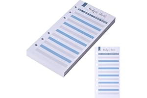 Ehuihuan 60 Hojas de Presupuesto A6 con 6 Agujeros, Accesorios para Carpeta Ahorro Dinero Español, Planificador de Presupuesto y Cuaderno de Ahorro