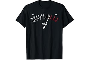 Tripping Yarns Maglietta VU Meter Sound Engineer, DJ, Hi Fi Audio analogico Nero S Unisex Ragazzi T-Shirt Manica corta