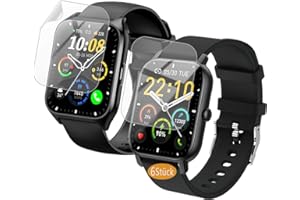 Frgnie Schutzfolie Kompatibel mit CASCHO, KALINCO P125 Smartwatch 1,85" (6 Stück) HD Flexibel TPU Displayschutzfolie Kompatibel für PEFUPEW P114 / P66 / P66D Smartwatch