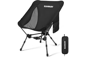 CANWAY Faltbarer Campingstuhl，Ultraleicht Tragbare Campingstuhl, Kleines Packmaß Stuhl mit Tragfähigkeit 180KG Tragkraft，klappstuhl,Strandstuhl