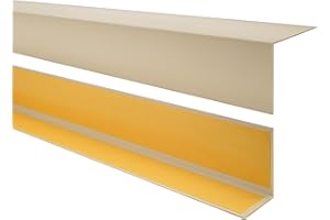 Quest Profilo angolare in PVC, autoadesivo, protezione per gli angoli, listello angolare, 15 x 15 mm, 150 cm, beige