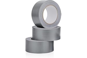 PixiPals Silver Duct Tape | 3 Rolls of 48mm x 50m Gaffer Tape | Water Resistant Heavy Duty Duct Tape | Adhesive Tape Multi-Use for Indoor/Outdoor | Ultra Strong Adhesive Tape