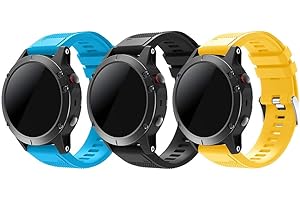 TOPsic Bracelet Fenix 5/Fenix 5 Plus, Bracelet de Montre 22mm Bande Remplacement en Silicone pour Fenix 5/5 Plus/Fenix 6/6 Pro/Fenix 7/Fenix 7 Solar/Approach S60/Quatix 5/Forerunner 935/945/Instinct