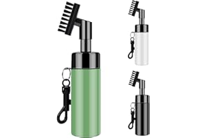 FUZVOL Brosse de nettoyage de rainures de club de golf avec pulvérisateur d'eau intégré et crochet, brosse de nettoyage pour club de golf, accessoires de golf, cadeaux de golf pour homme, vert
