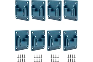 NUWIQ 8 Pezzi Supporti da Parete per Makita, Supporto per Batteria da Parete, Porta Batteria con 32 Viti, Supporto da Parete Porta Trapano Adatto per Trapani ed Elettroutensili Makita 18V