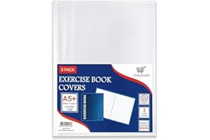 Habercrafts Lot de 6 protège-cahiers en plastique Transparent Format A5+ 24 x 18 cm