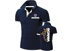 GHDUI T-Shirt da Golf da Uomo T-Shirt per Scania Stampa Polo con Risvolto Maglia Manica Corta T-Shirt Casual T-Shirt Estiva Sport Teen Tops-A||L