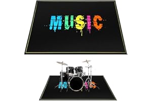 YOFAPA Schlagzeugteppich, Schlagzeugmatte, Elektrischer Schlagzeugteppich, Schalldichte Teppichpolster, Schlagzeugzubehör für E-Drums, Jazz-Drum-Set, Geschenk für Schlagzeuger, Schlagzeugzubehör,47"x63"