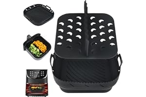 ‎BYKITCHEN BYKITCHEN Silikonform für Ninja Speedi ON400EU/COSORI 5,5L Heißluftfritteuse, Airfryer Zubehör für Philips XL 6.2L, Heißluftfritteuse Backform mit Trennwänden für Cecotec/Princess/Tefal