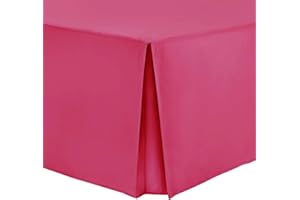 NIMSAY HOME Easy Care Plain Dyed Polycotton Box Pleated Base Platform Valance Bed Sheet with 40cm (16 inch) Skirt - Single - Geranium