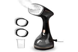 OKYUK Steamer Dampfglätter 1800W, Tragbarer Dampfglätter Konstante, Hemdenbügler, 320ml Dampfbügeleisen Tank, mit 2 Dampfbürste, für Zuhause, Büro, Reisen, Steam Iron Faltenentferner (Schwarz)