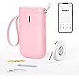 NIIMBOT D11 Label Maker Machine with Tape, Portable Bluetooth Thermal Label Printer Wireless Connection Rechargeable Labeler for Home Office Small Business Storage Organizing, Pink