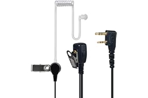 YNIBST Pinganillo Walkie Talkie con Micrófono PTT y Tubo Acústico Transparente Oculto, Auriculares para Radio Bidireccional Compatibles con Kenwood Baofeng Quansheng UV-5R, UV-82 y BF-888S