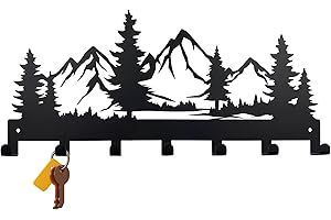 RICEEL Schlüsselhaken für die Wand, Schlüsselhalter aus Metall, Schlüssel-Organizer für Wandhalterung, Schlüsselhalter Haken Organizer Rack mit 7 Haken, Schlüsselaufhänger für Küche, Eingang, Flur, Schlafzim